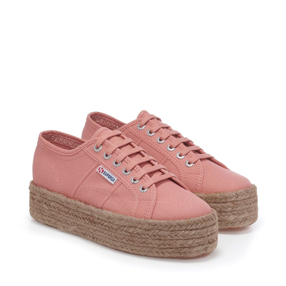 Superga 2790 Rope Red Platform Sneakers - Women's Sneakers USA | US3773198